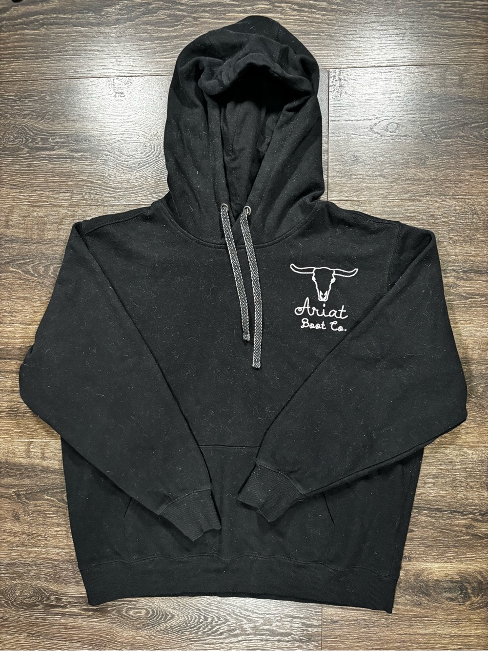 Ariat Black Hoodie with White Steer Logo